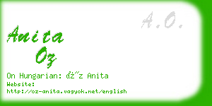 anita oz business card